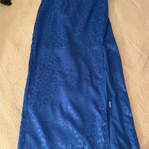 Blue Leopard Print Skirt